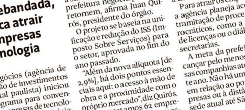 Folha de S. Paulo: SP Negócios negocia retorno de empresas de tecnologia