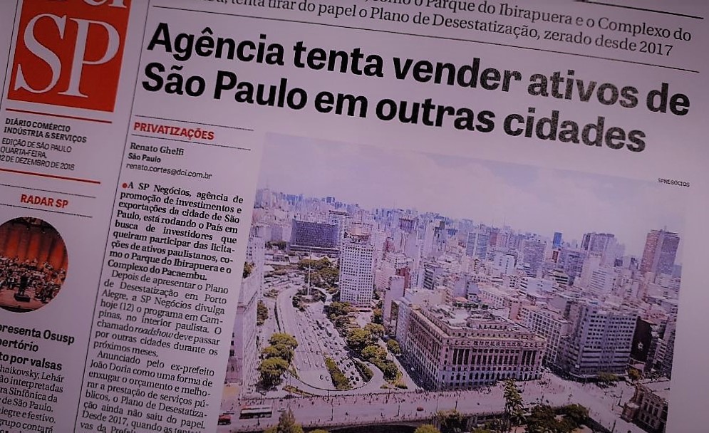 Roadshow do programa de desestatização de São Paulo é manchete no DCI
